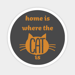 Home is Where the Cat is Cute Cat Face Design Magnet